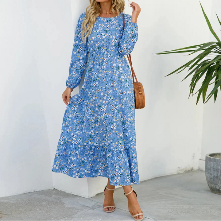 Floral Smocked Maxi Dress – Women's Casual Dress | Elara