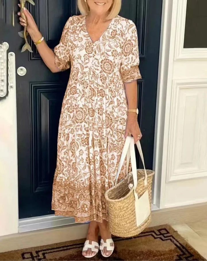 Floral Tiered Maxi Dress – Women's Casual Summer Dress | Vivienne