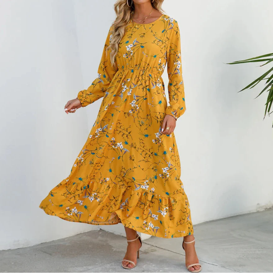 Floral Smocked Maxi Dress – Women's Casual Dress | Elara