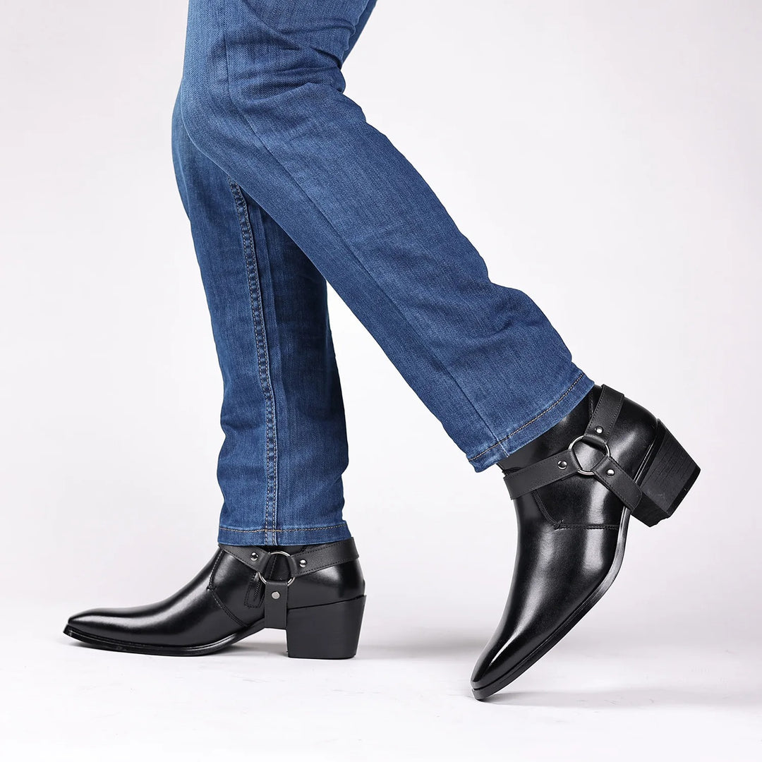 Savonti Men's Leather Harness Boots