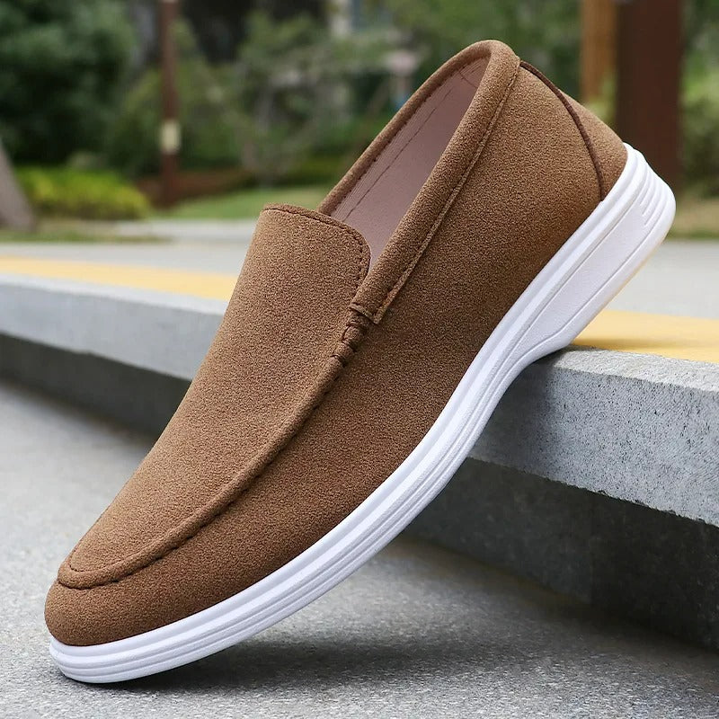 Men's Suede Slip-On Loafers with Orthopedic Footbed | Savoni