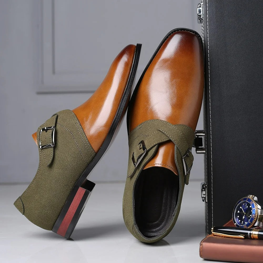 Leather & Suede Loafers – Men's Double Buckle Dress Shoes | Verano
