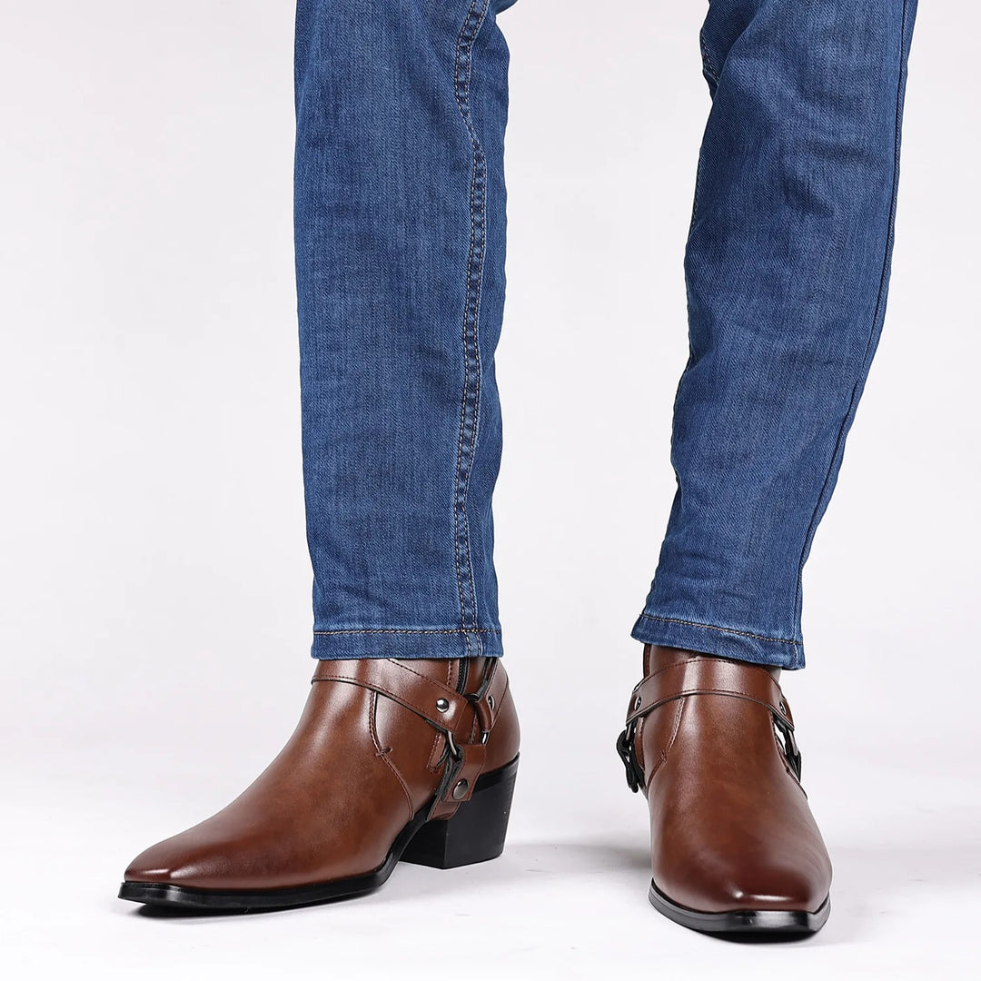 Savonti Men's Leather Harness Boots