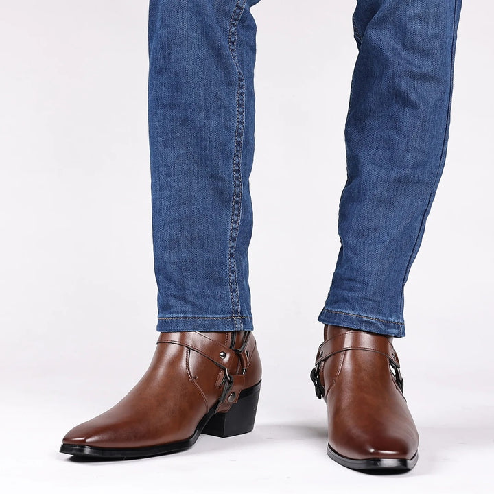 Savonti Men's Leather Harness Boots