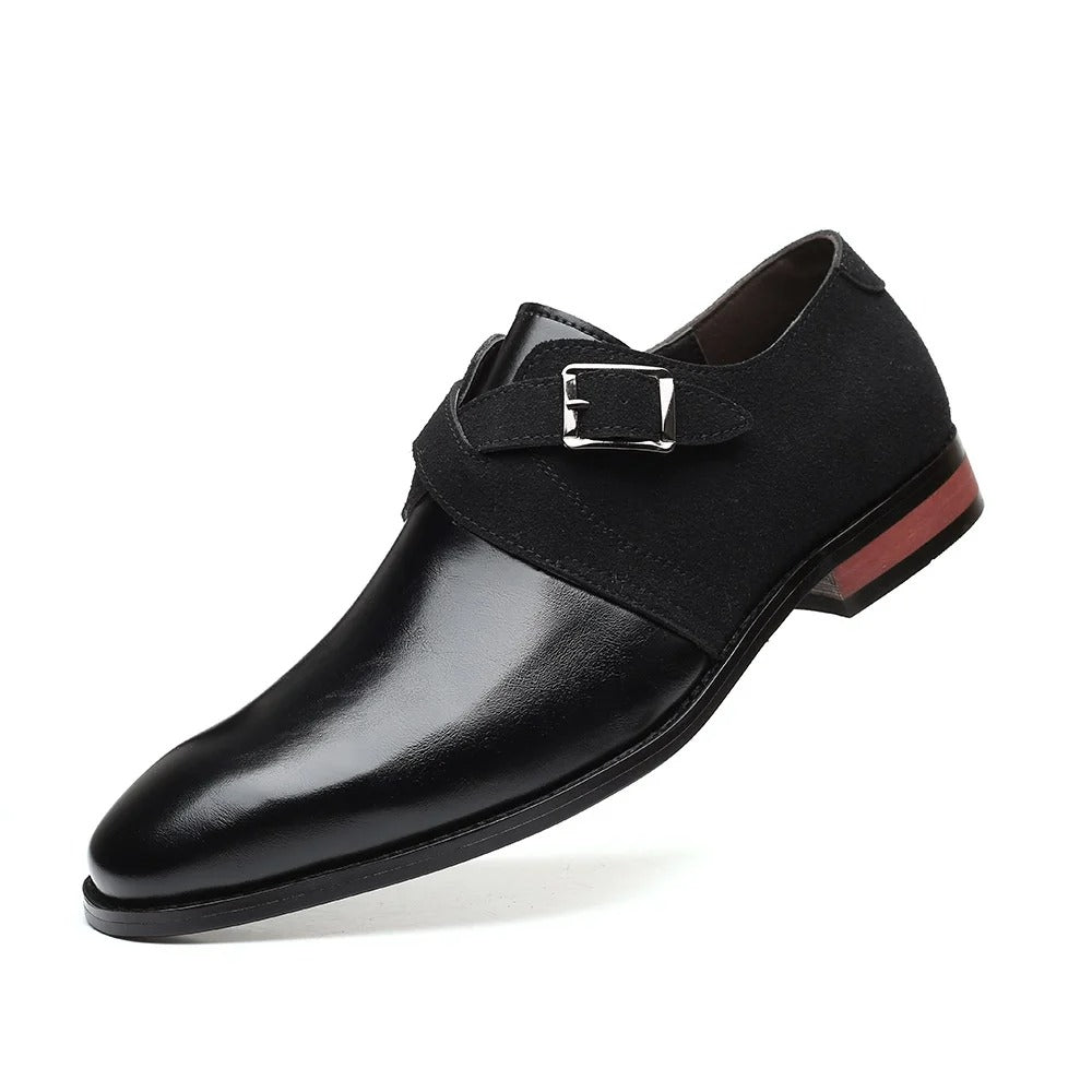 Leather & Suede Loafers – Men's Double Buckle Dress Shoes | Verano