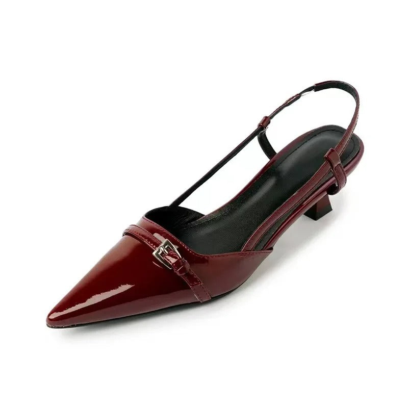 Patent Leather Heel Pumps – Women's Pointed Toe Slingback | Avelin