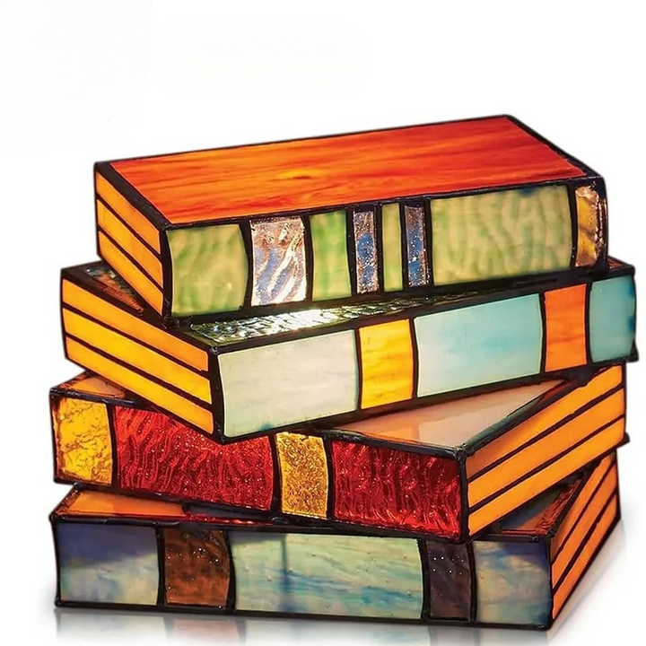 Stained Glass Book Night Light – Ambient Lamp for Book Lovers