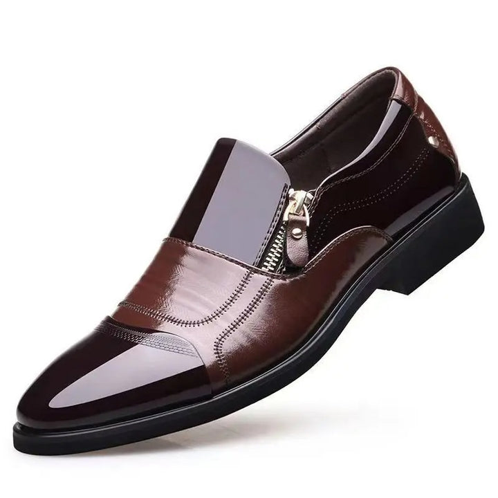 Savonti Men's Leather Side-Zip Shoes
